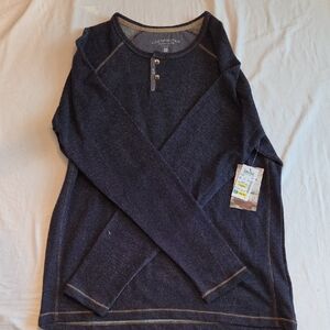 Clearwater Indigo Henley Long Sleeve Top NWT Medium